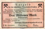 Banknote Braunkohlesyndiakt Berlin , 3 Millionen Mark Schein in gbr. Keller 364.c von 1923 , Brandenburg Inflation