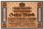 Banknote Braunschweig , 10 Mark Schein in kfr. E , Geiger 059.04.a , 15.10.1918 , Niedersachsen Großnotgeld