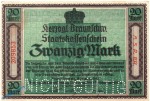 Banknote Stadt Braunschweig , 20 Mark Schein in kfr.E , Geiger 059.05.a-b von 1918 , Niedersachsen Großnotgeld