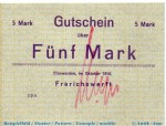 Banknote Einswarden , 5 Mark Schein in kfr. E , Geiger 120.03 , 10.1918 , Niedersachsen Großnotgeld