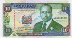 Banknote Kenia - Kenya , 10 Schilling Schein von 1989-1994 in unc - kfr