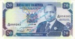 Banknote Kenia - Kenya , 20 Schilling Schein von 1988-1992 in unc - kfr