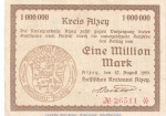 Banknote Kreis Alzey , 1 Million Mark Schein in gbr. Keller 87.f , 27.08.1923 , Hessen Großnotgeld Inflation