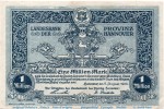 Banknote Landesbank Hannover , 1 Million Mark Schein in gbr. Keller 2162.d , 09.08.1923 , Niedersachsen Großnotgeld Inflation