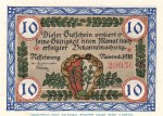 Banknote Marktgemeinde Nesselwang , 10 Mark Schein in kfr. Geiger 370.09 , von 1918 , Bayern Großnotgeld