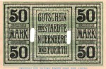 Banknote Nürnberg und Fürth , 50 Mark Schein in kfr.E Geiger 388.04 , von 1918 , Bayern Großnotgeld