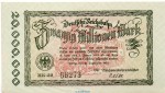 Banknote Reichsbahn , 20 Millionen Mark Schein in kfr. RVM-5 , S.1015 , von 1923 , deutsche Reichsbahn - Inflation