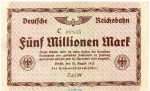 Banknote Reichsbahn , 5 Millionen Mark Schein in gbr. RVM-3.a-b , S.1013 , von 1923 , deutsche Reichsbahn - Inflation