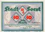 Banknote Soest , 10 Mark Schein in kfr. Müller 4330.1.b , 11.11.1922 , Westfalen Großnotgeld