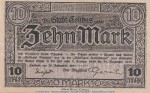 Banknote Stadt Cottbus , 10 Mark Schein in gbr. Geiger 085.02 von 1918 , Brandenburg Großnotgeld