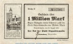 Banknote Stadt Dippoldiswalde , 1 Million Mark Schein in gbr. Keller 1025.b von 1923 , Sachsen Inflation