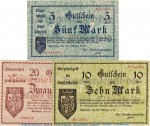 Banknote Stadt Elberfeld , Set mit 3 Scheinen in kfr. Geiger 124... , von 1918 , Rheinland Großnotgeld