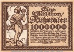 Banknote Stadt Essen , 1 Million Mark Propagandaschein in kfr. Keller .... Ohne Datum , Ruhrgebiet Inflation