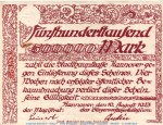 Banknote Stadt Hannover , 500.000 Mark Schein in gbr. Keller 2148.b.1 , von 1923 , Niedersachsen Inflation
