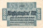 Banknote Stadt Herne , 50.000 Mark Schein in gbr. Keller 2339.i von 1923 , Westfalen Inflation