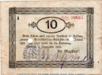 Banknote Stadt Hersfeld , 10 Mark , 2 Stempel , in gbr.E , Geiger 231.05 von 1918 , Hessen Großnotgeld