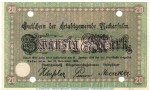 Banknote Stadt Neckarsulm , 20 Mark Schein in kfr.E , Geiger 368.02 von 1918 , Württemberg Großnotgeld