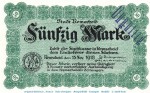 Banknote Stadt Remscheid , 50 Mark Schein in gbr.E Geiger 443.03 , von 1918 , Rheinland Großnotgeld
