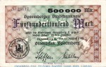 Banknote Stadt Spremberg , 500.000 Mark Schein in l-gbr. Keller 4838. von 1923 , Brandenburg Inflation