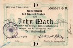 Banknote Stuhm , 10 Mark Schein in gbr. E , Geiger 514.02 , 13.11.1918 , Westpreussen Großnotgeld