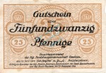 Bautzen , Notgeld 25 Pfennig Schein gbr. Ti.0360.05.01 Sachsen 1917 Verkehrsausgabe