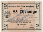 Bernburg , 25 Pfennig MUSTER-Schein in kfr.Tieste 0520.15.01.M , Anhalt 1918 Verkehrsausgabe