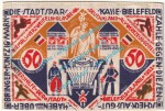 Bielefeld , Notgeld 50 Mark Nr.4 -Seide- in kfr. M-G 103.15.c , Westfalen 1922 Seriennotgeld