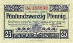 Bocholt , Notgeld 25 Pfennig Schein unc-kfr. Ti.0785.05.01 , Westfalen 1918 Verkehrsausgabe