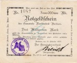 Borkum , Banknote 3 Milliarden Mark -B- gbr. Keller 535... Niedersachsen 1923 Inflation