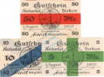 Borkum , Notgeld Set mit 3 Scheinen unc-kfr. Ti.0845.05.15-17 , Niedersachsen 1920 Verkehrsausgabe