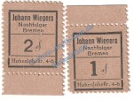 Bremen , Notgeld Wiegers 2 Scheine in kfr. Tieste 0895.145.01-02 , Niedersachsen o.D. Verkehrsausgabe