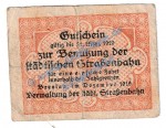 Breslau , Notgeld 20 Pfennig Schein in gbr. Tieste 0915.120.01 Schlesien 1919 Verkehrsausgabe