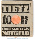 Briefmarken-Notgeld Tietz Berlin , 10 Pfennig Schein in kfr. Tieste 0460.260.02 o.D. Brandenburg Verkehrsausgabe