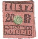 Briefmarken-Notgeld Tietz Berlin , 20 Pfennig Schein in gbr. Tieste 0460.260.03 o.D. Brandenburg Verkehrsausgabe