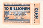 Buer , Banknote 10 Billionen Mark Schein in unc-kfr Keller 659.g , Westfalen 1923 Inflation