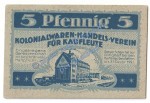 Chemnitz , Notgeld 5 Pfennig Schein in kfr. Tieste 1135.15.02 , Sachsen o.D. Verkehrsausgabe  