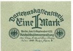 Darlehnskassenschein , 1 Mark Schein in kfr. DEU-192, Ros.73.a, P.61 , vom 15.9.1922 , Weimarer Republik