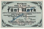 Dippoldiswalde , Banknote 5 Mark Schein in kfr. Geiger 103.01 von 1918 , Grossnotgeld Sachsen