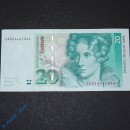 Ersastz Banknote über 20 Mark, Rosenberg BRD-42b , ZA , Banknote vom 01.08.1991