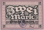 Exin , 2 Mark Notgeld Schein in kfr. Geiger 142.02.a von 1918 , Posen Grossnotgeld