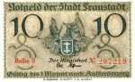 Fraustadt , Notgeld 10 Pfennig -Reihe II- unc-kfr. Ti.1945.05.30 , Posen o.D. Verkehrsausgabe