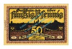 Freiberg , Notgeld 50 Pfennig B --Entwertet-- in kfr. Bühn 1751.27 , Sachsen 1921 Seriennotgeld