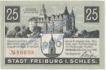 Freiburg , Notgeld 25 Pfennig Schein in kfr. Tieste 1965.05.10 , Schlesien 1919 Verkehrsausgabe