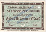 Geislingen , Banknote 10 Millionen Mark Schein in kfr. Keller 1693.a , Württemberg 1923 Grossnotgeld - Inflation