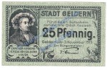 Geldern , Notgeld 25 Pfennig Schein in kfr. Tieste 2145.05.05 , Rheinland 1919 Verkehrsausgabe