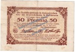 Gelsenkirchen , Notgeld 50 Pfennig Schein in gbr. Tieste 2165.05.10 , Rhl.- Nrw. 1917 Verkehrsausgabe