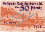 Gemünden , Notgeld 50 Pfennig Schein in kfr. Tieste 2170.05.55 , Bayern 1921 Verkehrsausgabe
