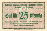 Giersdorf , Notgeld 25 Pfennig Schein unc-kfr. Ti.2225.20.03 , Schlesien o.D. Verkehrsausgabe