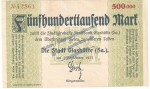 Glashütte , Banknote 500.000 Mark Schein in gbr. Keller 1793.b , Sachsen 1923 Grossnotgeld - Inflation