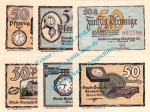 Glashütte , Notgeld Set mit 6 x 50 Pfennig Schein in kfr. M-G 430.1 , Sachsen 1921 Seriennotgeld